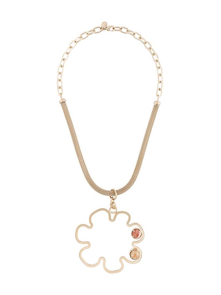 Red Valentino Flower Pendant Necklace, Women's, Metallic