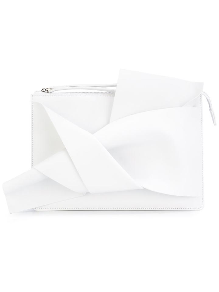 No21 Iconic Bow Clutch, Women's, White, Leather