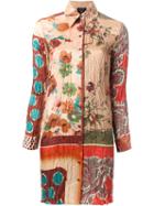 Jean Paul Gaultier Vintage Mixed Print Shirt Dress, Women's, Size: 40, Yellow/orange