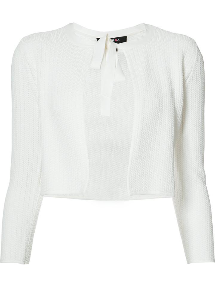 Paule Ka Tie Detail Cardigan, Women's, Size: Small, White, Polyamide/viscose