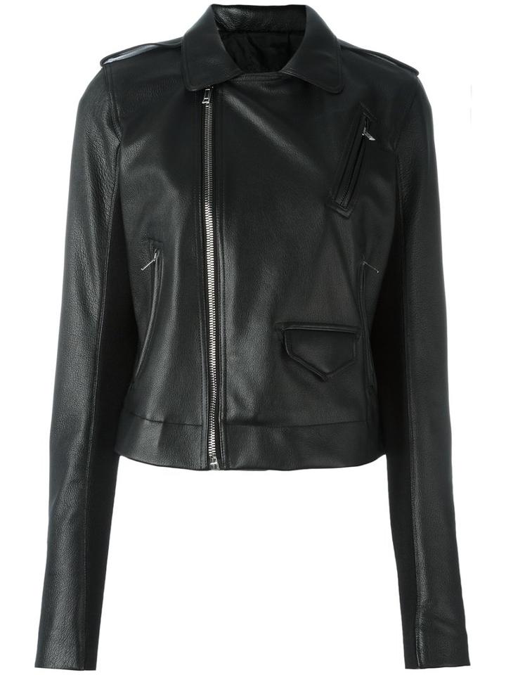Rick Owens - Stooges Biker Jacket - Women - Cotton/goat Skin/cupro/virgin Wool - 44, Black, Cotton/goat Skin/cupro/virgin Wool