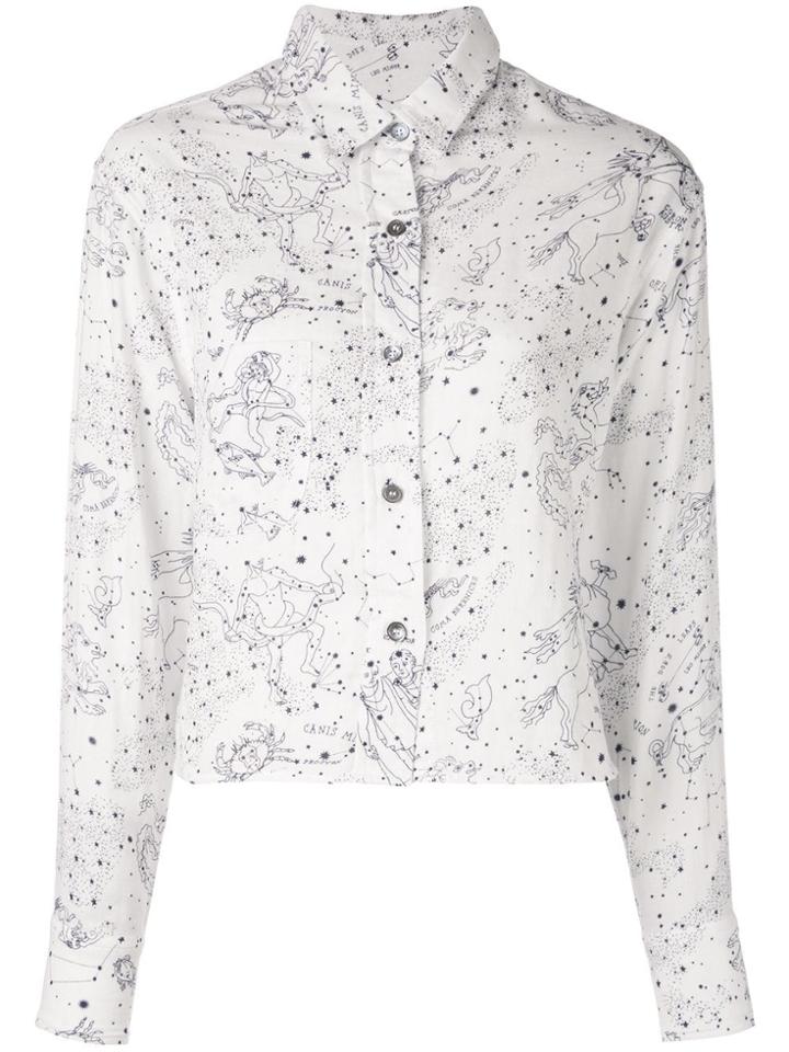 The Elder Statesman Constellation Print Shirt - White