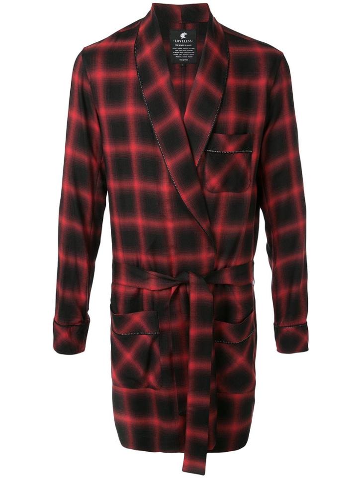 Loveless Checked Lounge Coat - Red