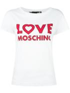 Love Moschino Logo Print T-shirt, Women's, Size: 44, White, Cotton