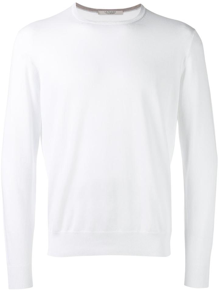 La Fileria For D'aniello Classic Jumper, Men's, Size: 48, White, Cotton