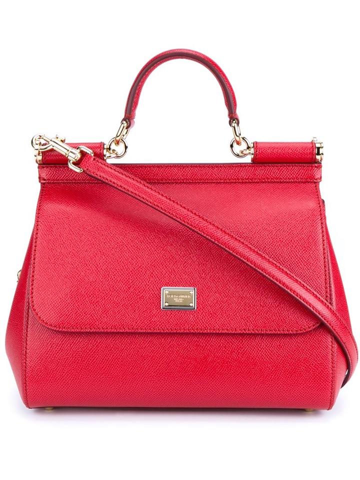 Dolce & Gabbana 'sicily' Tote, Women's, Red, Leather/metal (other)