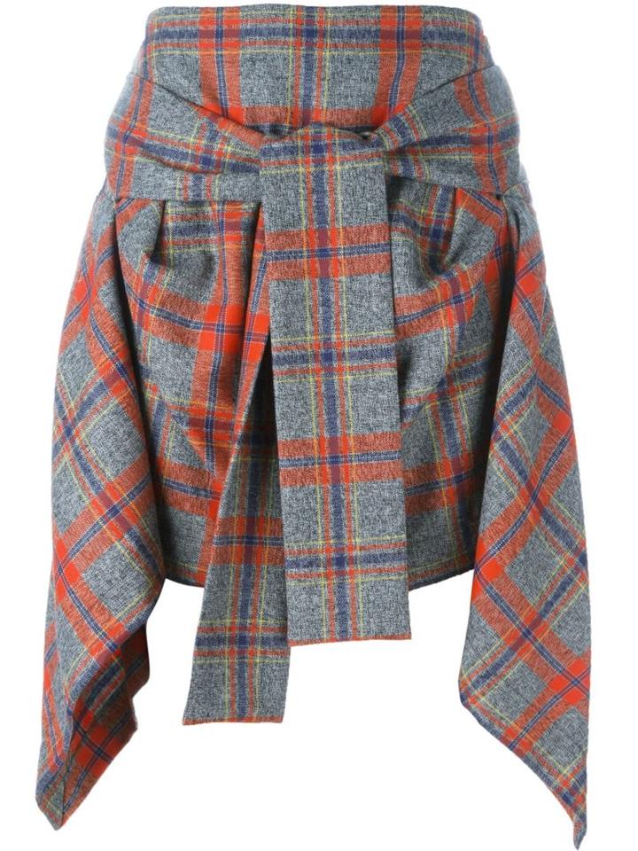 Vivienne Westwood Anglomania Checked Wrap Around Shirt Skirt