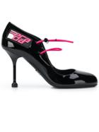 Prada Logo Colour-block Pumps - Black
