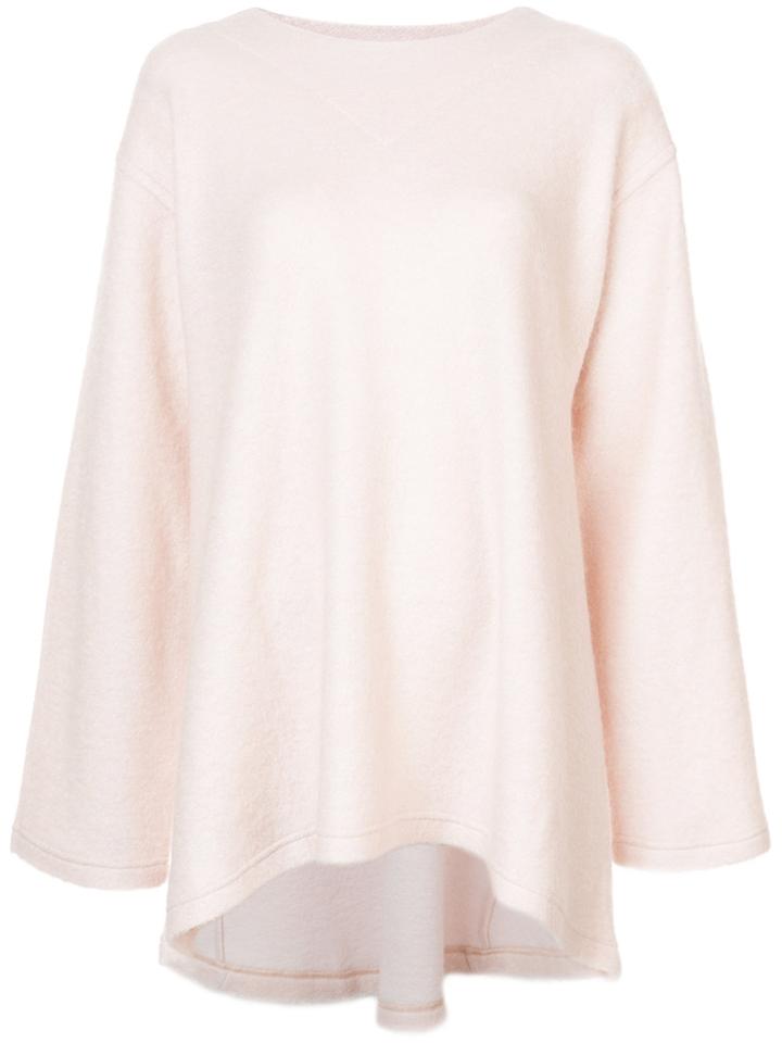 Mm6 Maison Margiela Oversized Asymmetric Jumper - Pink & Purple