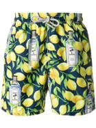 Mc2 Saint Barth Lemon Print Swim Shorts - Blue