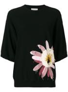 Sonia Rykiel Flower Knit Jumper - Black