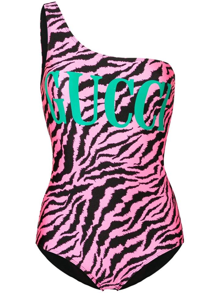 Gucci Zebra Logo Swimsuit - Pink