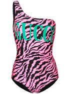 Gucci Zebra Logo Swimsuit - Pink
