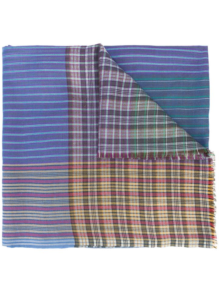 Etro Color Block Scarf - Blue