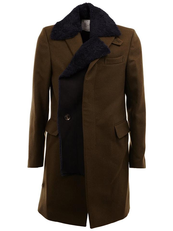 Sacai Off-centre Fastening Coat