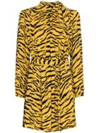 Saint Laurent Tiger Print Mini Dress - Multicolour