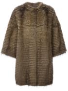 Liska Cashmere Loose Fit Coat - Brown