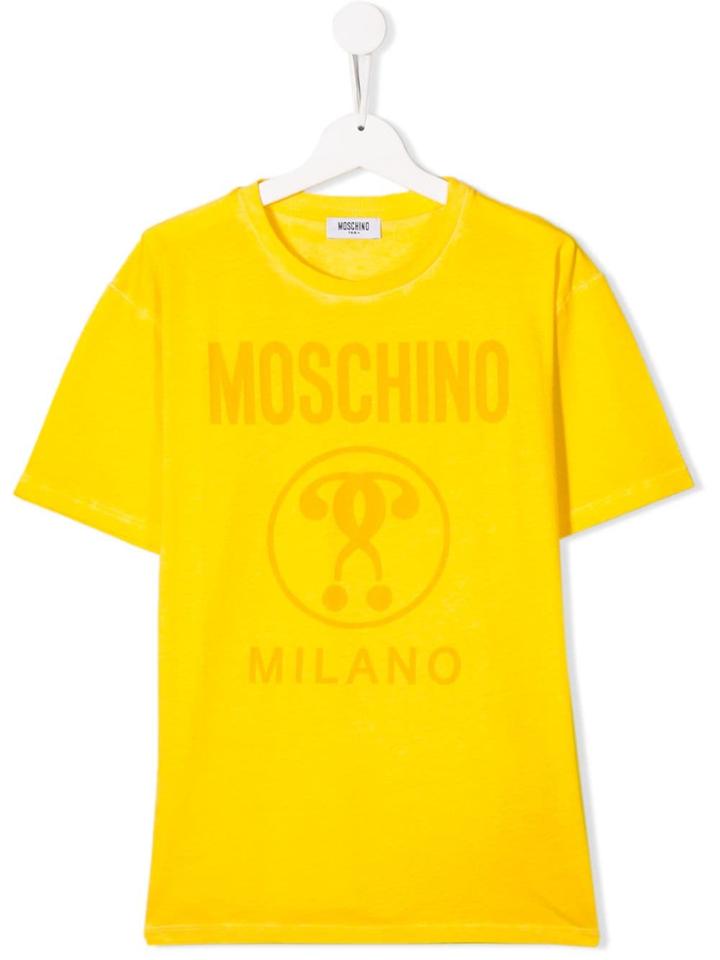 Moschino Kids Teen Printed Logo T-shirt - Yellow