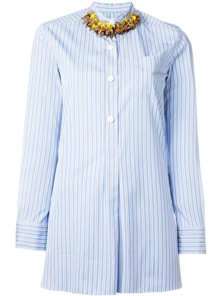 Marni Striped Embellished Poplin Shirt