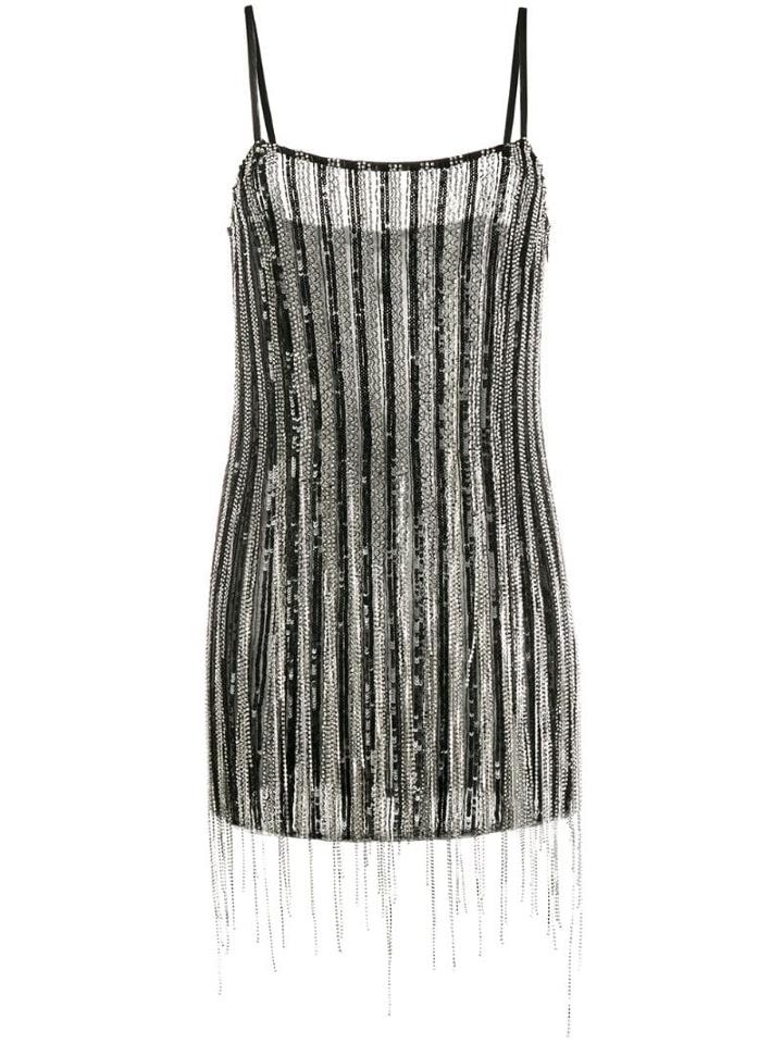 Amen Fringed Mini Dress - Black