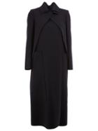 Maison Rabih Kayrouz Concealed Fastening Coat, Women's, Size: 36, Blue, Cupro/wool