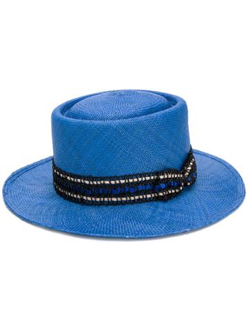 Misa Harada Embellished Hat - Blue