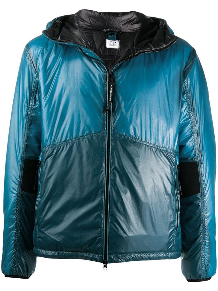 Cp Company Two-tone Padded Hooded Jacket - Blue
