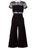 Self-portrait Lace Panel Wide Leg Jumpsuit