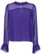 Nk Long Sleeved Silk Top - Purple