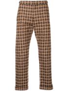 Comme Des Garçons Vintage Pied-de-poule Cropped Trousers - Multicolour