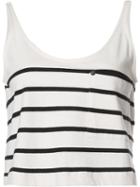 Osklen - Striped Tank Top - Women - Cotton - P, White, Cotton