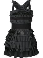 Dsquared2 Sleeveless Tiered Pleated Dress, Women's, Size: 40, Black, Silk/polyester/spandex/elastane/virgin Wool