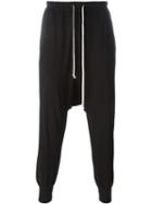 Rick Owens Drkshdw Drop-crotch Track Pants, Men's, Size: Xl, Black, Cotton