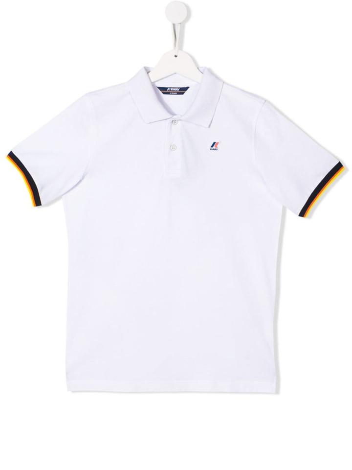 K Way Kids Contrast Trim Polo Shirt - White