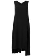 Y's Asymmetric Hem Long Dress - Black