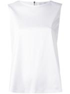 Fabiana Filippi - Rear Zip Top - Women - Cotton/spandex/elastane/acetate/viscose - 44, White, Cotton/spandex/elastane/acetate/viscose