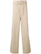Ambush Belted Wide Leg Trousers - Neutrals