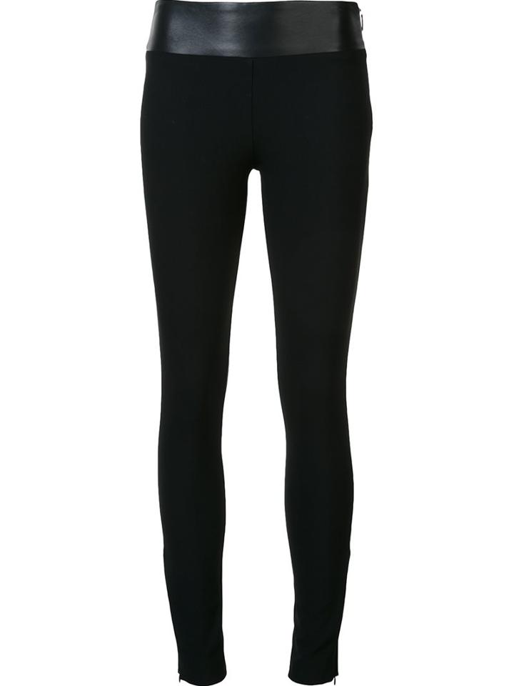 Nicole Miller Zipped Ankle Leggings, Women's, Size: 4, Black, Polyester/viscose/spandex/elastane/lamb Skin