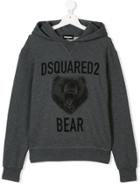 Dsquared2 Kids Teen Bear Print Hoodie - Grey