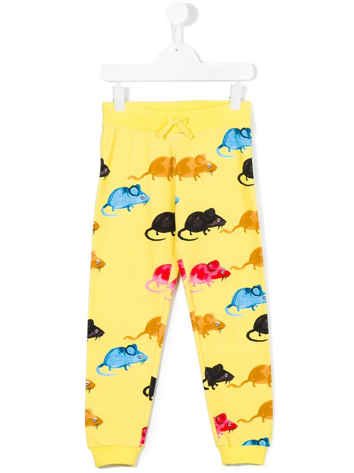 Mini Rodini Mr Mouse Sweat Pants, Boy's, Size: 7 Yrs, Yellow/orange
