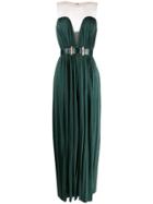 Elisabetta Franchi Belted V-neck Dress - Verde