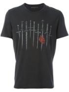 John Varvatos Sword Print T-shirt, Men's, Size: Xxl, Black, Cotton
