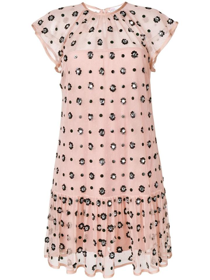 Red Valentino Embellished Tulle Dress - Neutrals