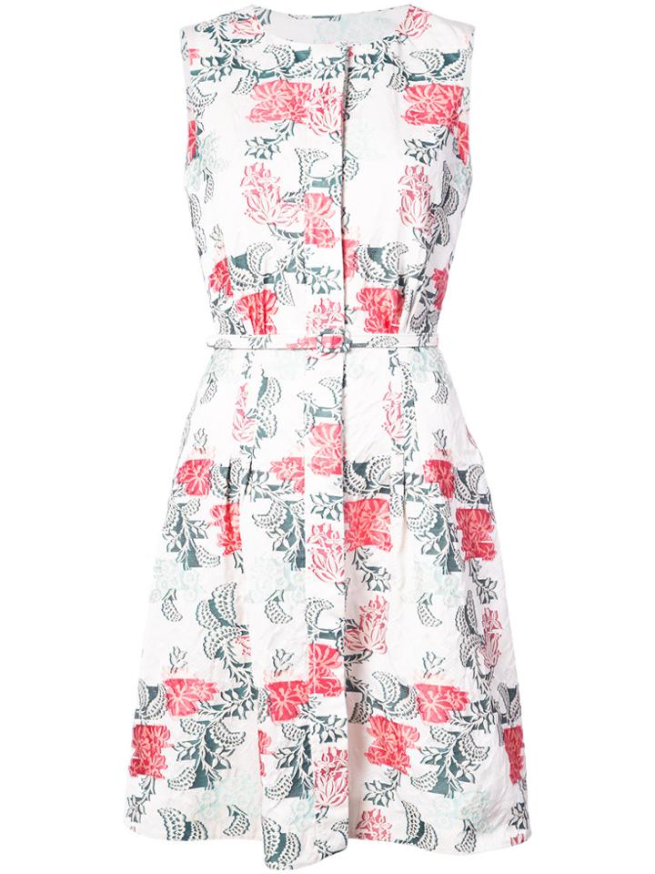 Oscar De La Renta Patterned Sleeveless Dress - White