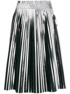 Mm6 Maison Margiela Pleated Metallic Skirt - Black