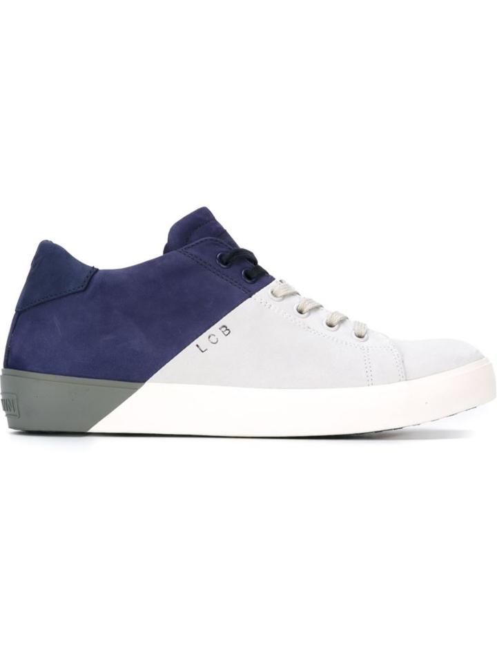 Leather Crown Colour Block Sneakers, Women's, Size: 38, Blue, Leather/rubber/cotton