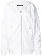 Y/project Ruched Zipped Hoodie - White