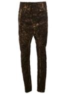 11 By Boris Bidjan Saberi Camouflage Pattern Trousers, Men's, Size: Medium, Green, Cotton/spandex/elastane
