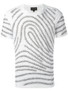 Emporio Armani Fingerprint T-shirt, Men's, Size: Medium, White, Cotton