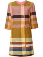 Etro Checked Coat, Women's, Size: 46, Brown, Silk/acetate/viscose/polyamide